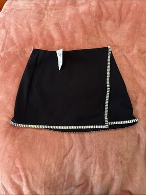 Abercrombie & Fitch Black Mini Skirt with Silver Trim